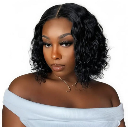 10" Deep Wave Curly Bob Wig — 4x4 Glueless Lace